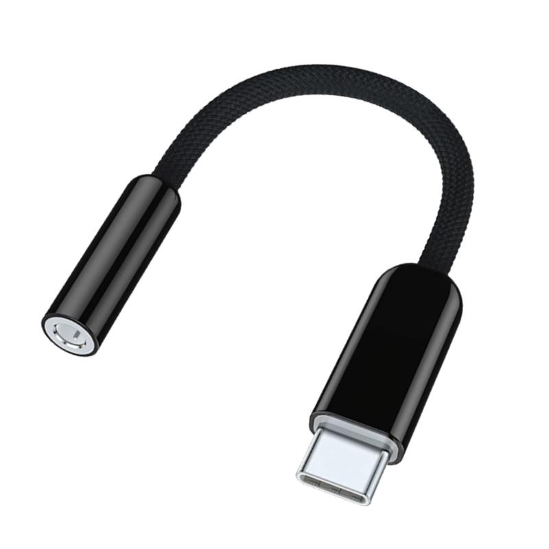 Travel Braided USB C Male To 3.5mm Female Headphone Adapter Cord Line Supports Quality Sound Transmission