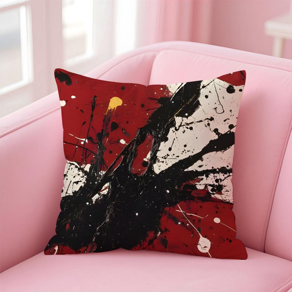 Abstrakte Kunst JJackson PPollock Kissenbezug Kissenhülle Weicher Freundlicher Stoff Verdeckter Reißverschluss