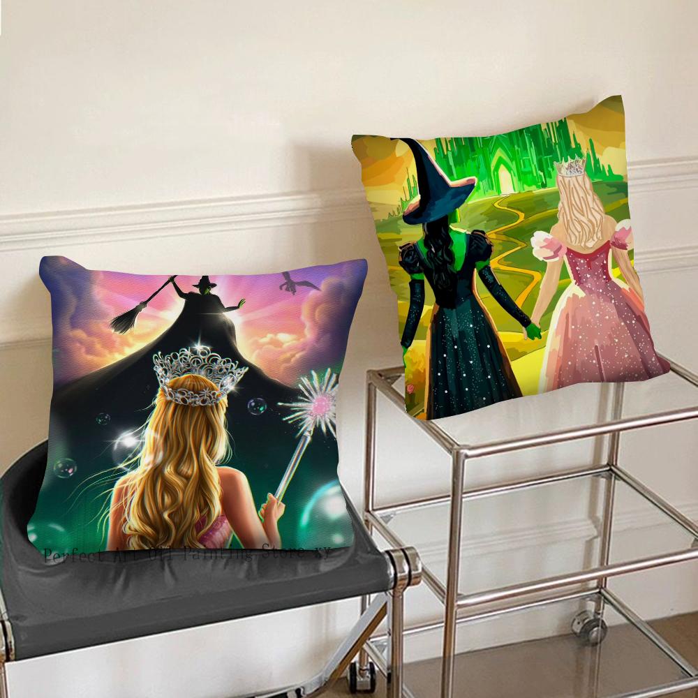 W-Wicked Part One Movie B Pillow Case Square Pillow Bedroom Sofa Leisure Comfort Cushion Car Living Room Home Decoration