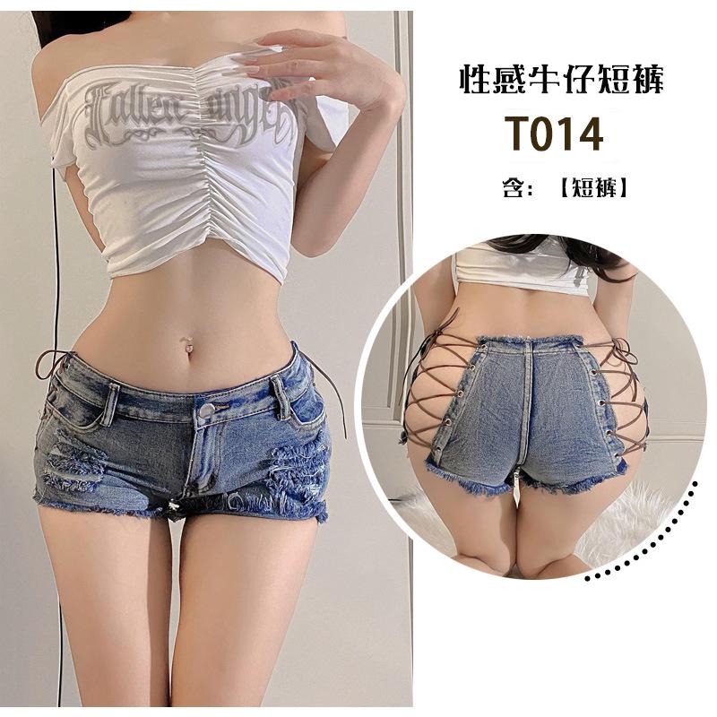 

Сексуальные трусики, сексуальные бретельки, джинсовые шорты в стиле ночного клуба с вырезами, красивые ягодицы, горячее искушение, женские трусики S