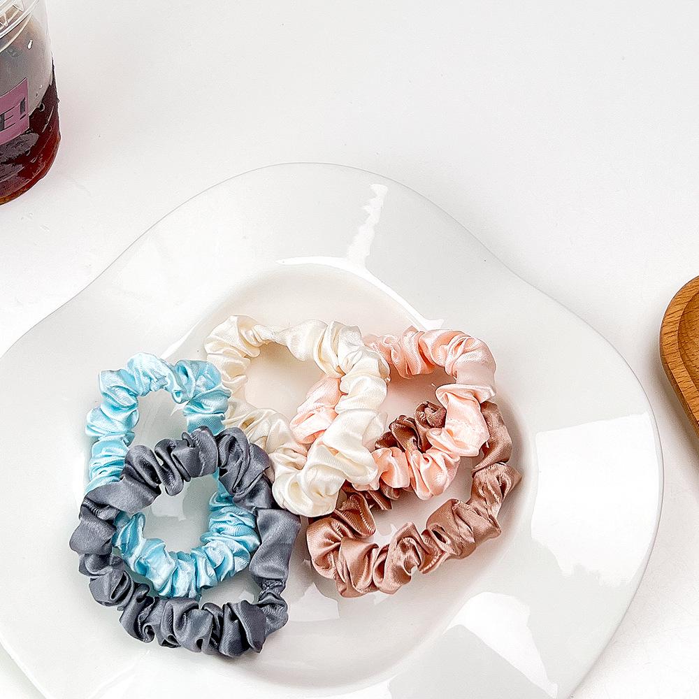 Korean Pleated Satin Hair Ring - Fashionable Elastic Headband for Ponytails