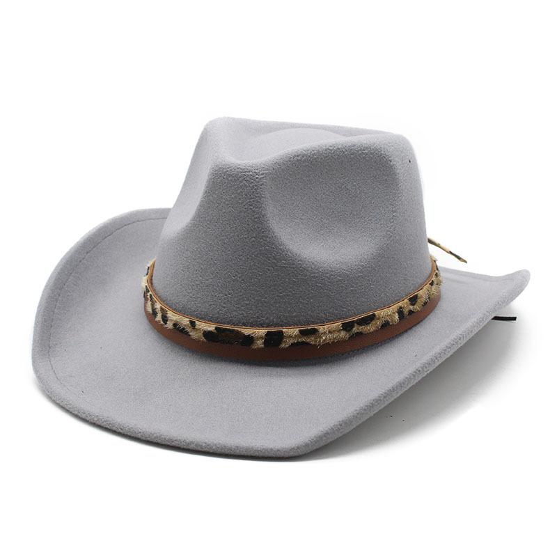 Western Cowboy Top Hat British Classic Jazz Hat Wool Hat Big Eaves Hat