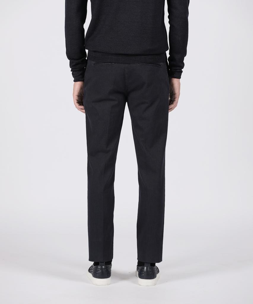 PANICALE Navy Slim Fit Dyed Cotton Pants F-Icpt52