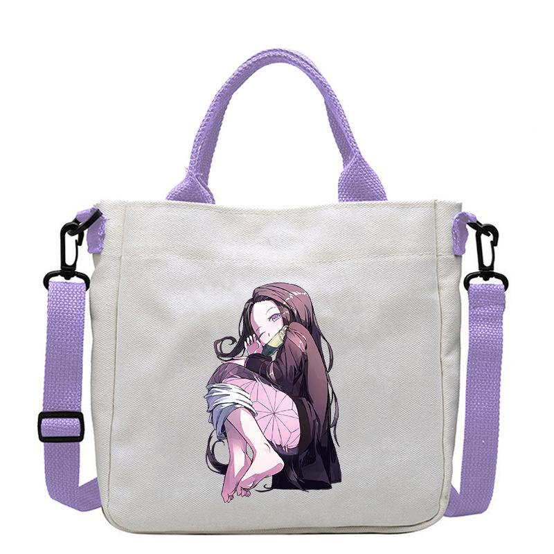 Borsa in Tela Stampata Crossbody Borsa a Mano Borsa a Spalla Fumetti Manga Giapponesi Nezuko Kamado Demon Slayer 7552