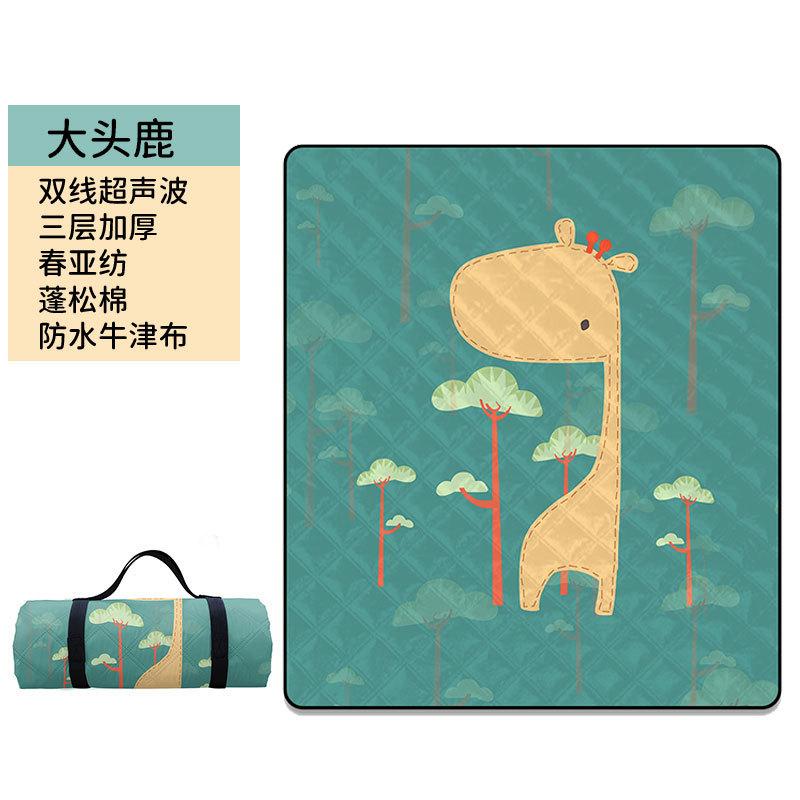 Ultrasonic Picnic Mat Thickened Camping Floor Mat Portable Beach Camping Mat Waterproof Outdoor Outing Cartoon Moisture-proof Mat