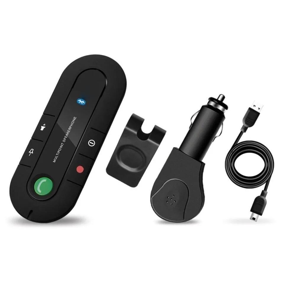 New Wireless Speakerphone V4.1 Bluetooth-compatible Handsfree Car Kit MP3 Music Player USB Power Audio Receiver Sun Visor Clip