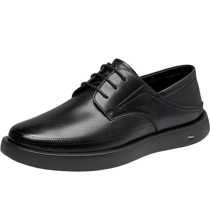 HLA Men s Business Casual Top-Grain Leather Derby Shoes 41