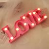 Romantic Night Light Ornament Red Pink Heart Marquee Table Lamp Love Heart LED Lamp  Anniversary