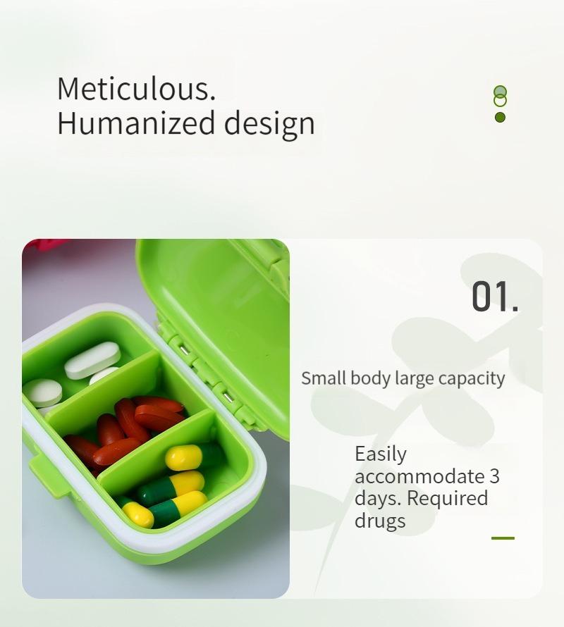 Nieuwe Draagbare Pillendoos met 3 Compartimenten, Wekelijkse Tablet Opbergdoos, Reis Medicijn Pillenbox Dispenser