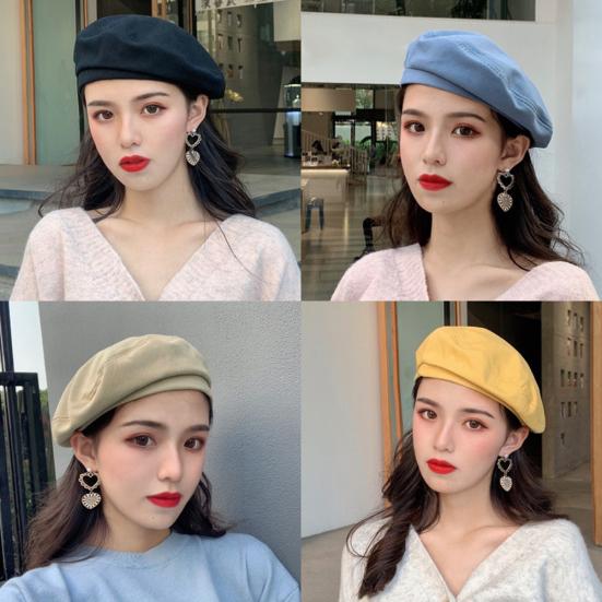 Fashion Woman Solid Color Girl Beret Beanie Cap Painter Summer Spring Sun Hat