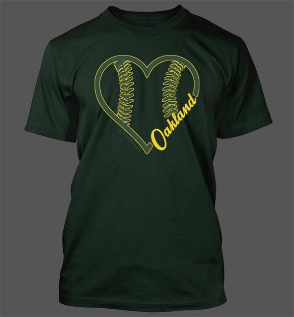 

Heart Oakland Men s Shirt - Oakland Athletics A s Green Collar Love Oakland S