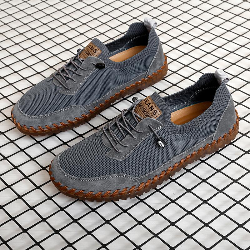 Brand Men's Mesh Driving Shoes Breathable Soft Soled Outdoor Hiking Shoes Versatile Men's Sports Leisure Shoes Simple