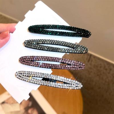 1/4pcs Water Diamond Hair Clip for Bangs, Bb Clip for Women's Head Accessories, Temperament and Versatile Side Clip