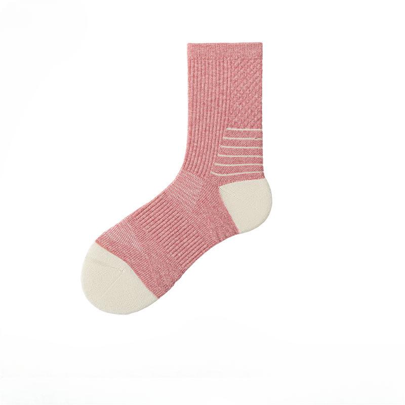 Female Spring and Autumn Fitness Running Waist Pressure Towel Bottom Color Boneless Tube Cotton Socks