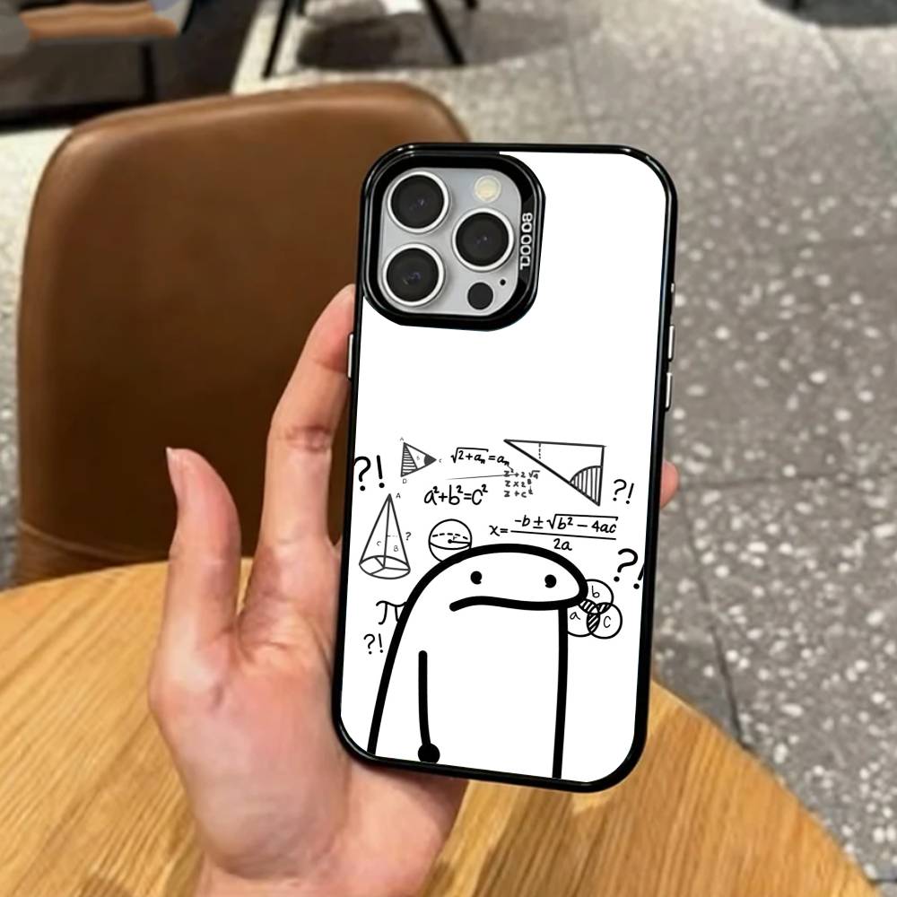 F-Flork M-Meme Phone Case For iPhone17,16,15,14,13,12,11 Plus,Pro Max Colored Silver Plated Inside Cover