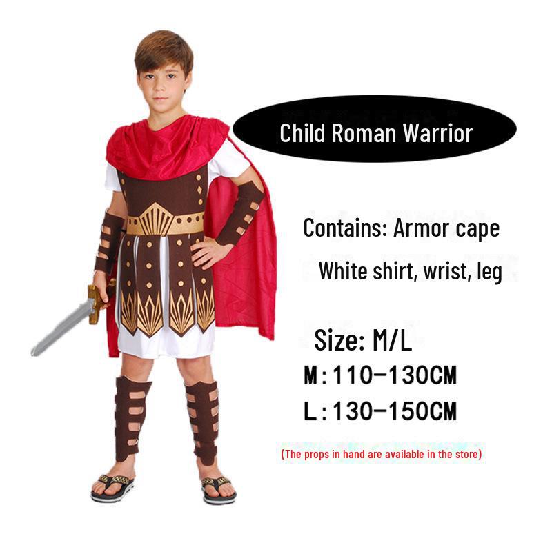 Adult and Children's Roman Gladiator & Spartan Warrior Costumes for Halloween Party