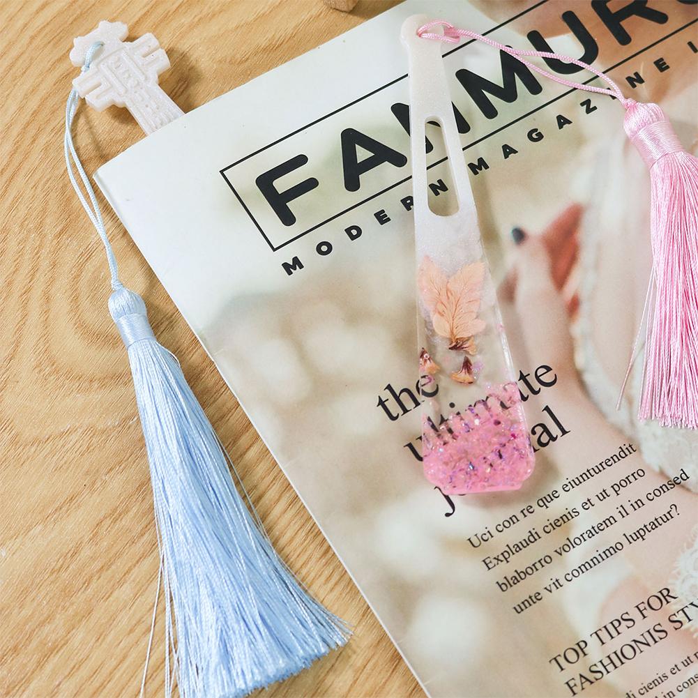 Silicone Bookmark Mold DIY Bookmark Mould for Resin Casting Including Feather Musical Instrument Pipa Shape #470562