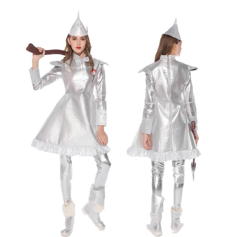 

Костюм на Хэллоуин Железный Дровосек из Волшебника страны Оз, детский взрослый родительско-детский серебряный сценический костюм S