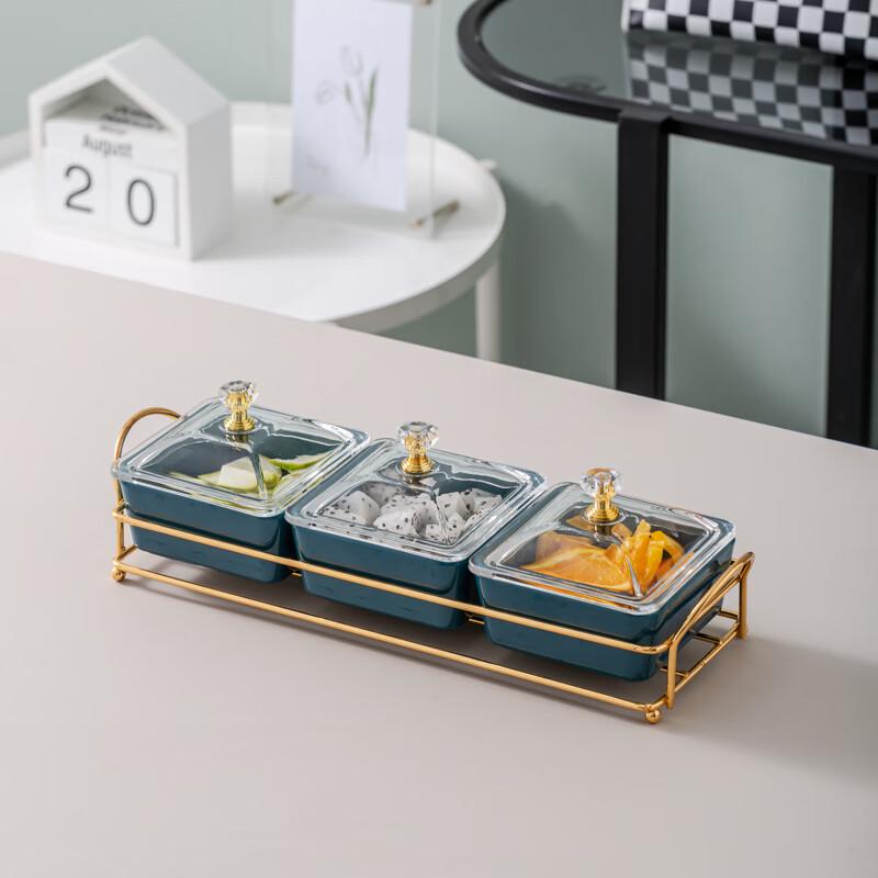 Melamine Sectioned Serving Platter with Stand