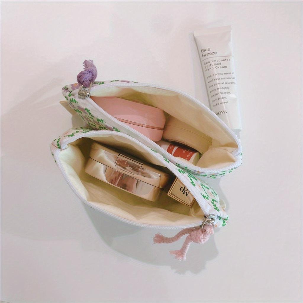 Women's Coin Purse, Spring Small Fresh Floral Fabric Coin Purse Storage of Keys ID Card Lipstick Storage, Small Cloth Bag Headphone Bag