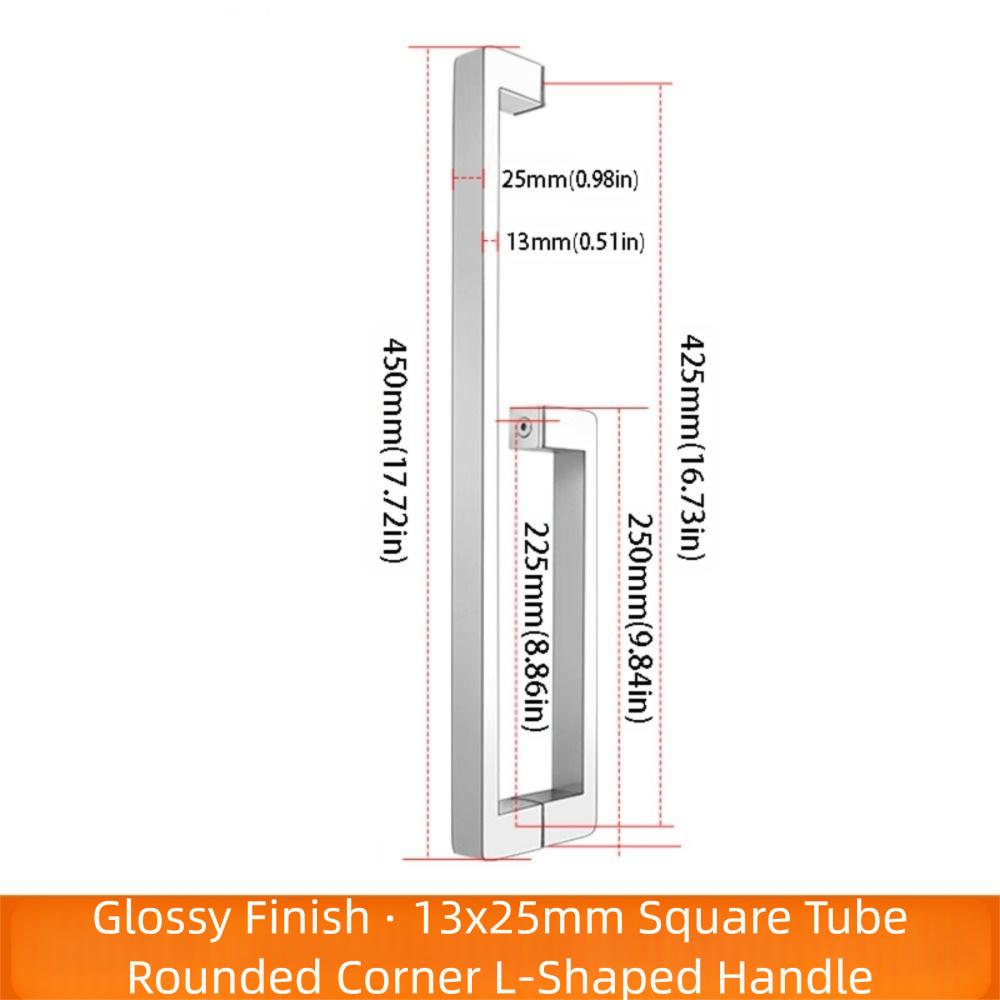 304 Stainless Steel Shower Room Handle Thickened Design Bright Black Finish Bathroom Handle High-End Atmosphere Copper Core