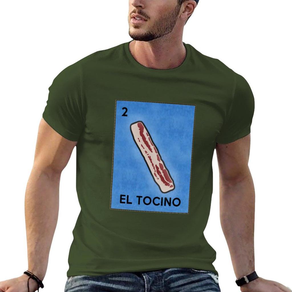 Lustiger Speck El Tocino Lotteriekarten Kunst Parodie Aufkleber T-Shirt Rapper Grafik-T-Shirts Kurzarm-T-Shirt für Männer
