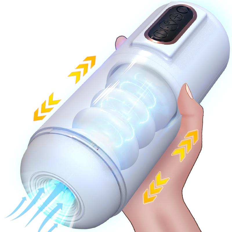 Automatic Telescopic Masturbators For Men Vibration Blowjob Real Vagina Pussy Moaning Male Masturbation Cup Adults Sex Toys 18
