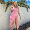 Summer New Women's Fashion Flower Suspender Sexy Holiday Wind Streamer Dress Women