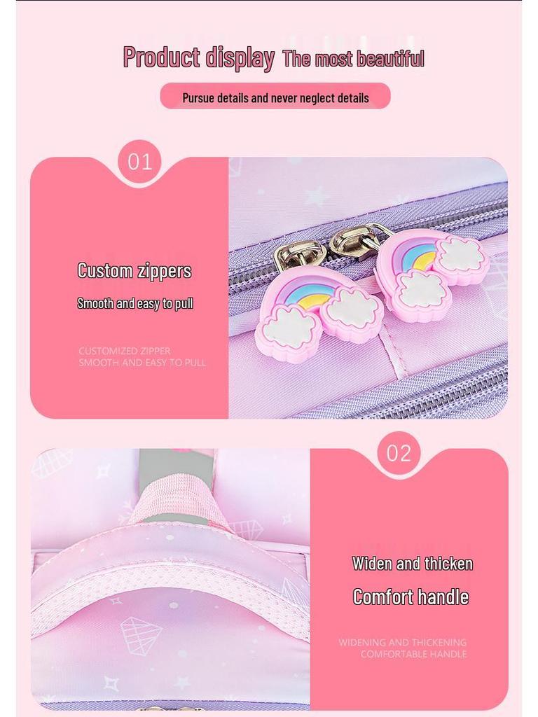 Velký batoh na kolečkách pro dívky 2.-4.-6. třídy, věk 7-12 let, s dvojitými ramenními popruhy