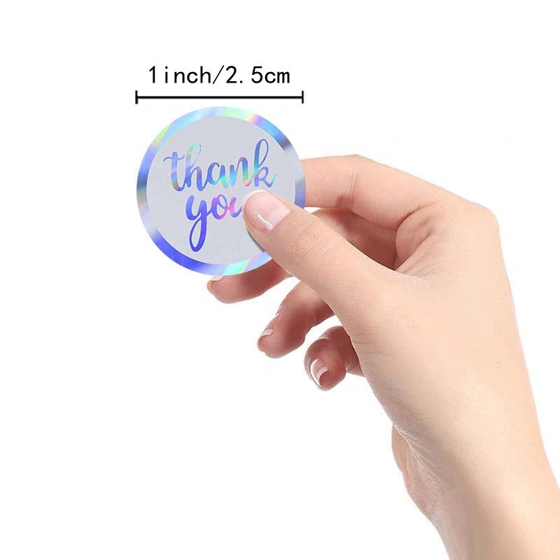 100-500pcs Rainbow Laser Thank You Stickers 1inch Small Business Stickers for Boutiques Wrapping Supplies Gift Packaging Labels