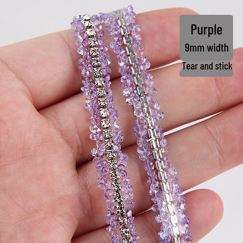 DIY Rhinestone Strip with Claw Chain and Double-Sided Adhesive for Jewelry Crafting
