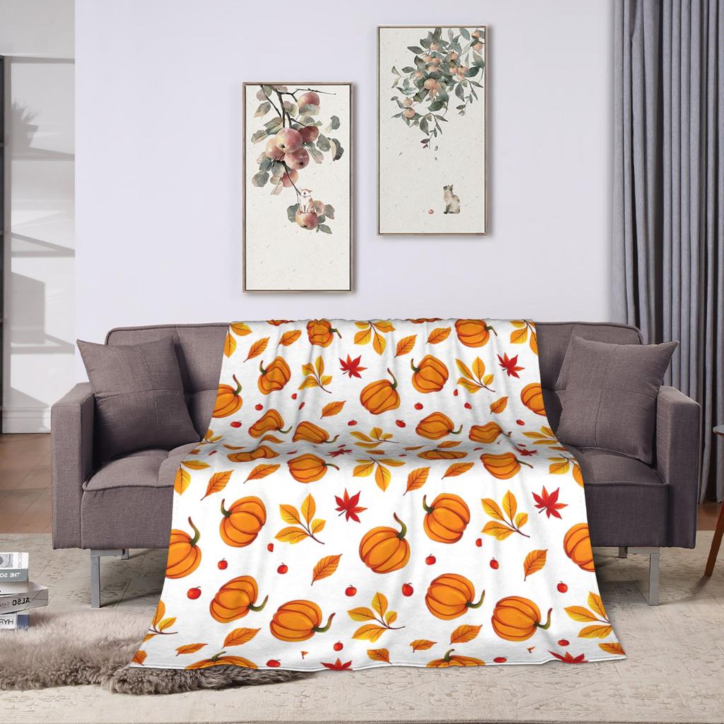 Halloween Blanket Coral Fleece Plush Witch Hat Black Bat Pumpkin Ultra-Soft Throw Blankets for Bedding Office Plush Thin Quilt