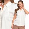 Women's Linen Shirt Blouse Sleeveless Classic Airy MORAJ S WHITE