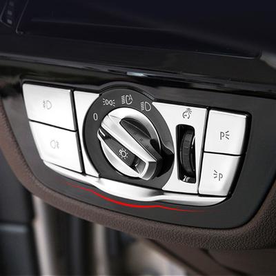 Car Headlight Switch Button Stickers Frame Cover ABS Decoration Accessories For BMW 5 Series G30 G38 2018   