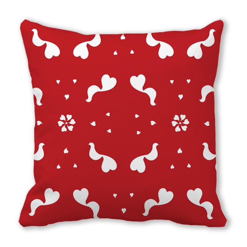 Home Decor Red Heart Patterns: Love themed Pillow Covers Pattern Cushion Cover Suitable for Sofa Bedroom Car Pillow Cover