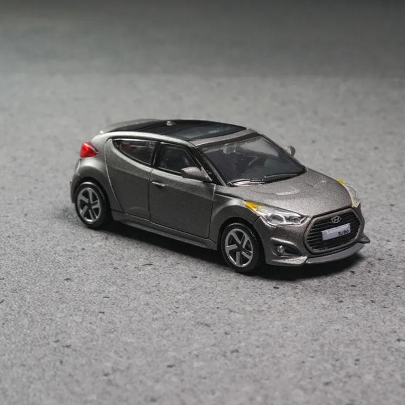 1/64 Hyundai Modern Veloster Turbo Alloy Scale Car Model Diecast Metal Simulation Collection Ornament Miniature Model Car Kid Toy Vehicl