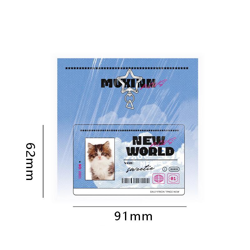 

Transparent ID Acrylic Card Holder 1 inch Photo Cover Pendant Keychain Mini Star Photocard Frame Protective Sleeve Decoration синий