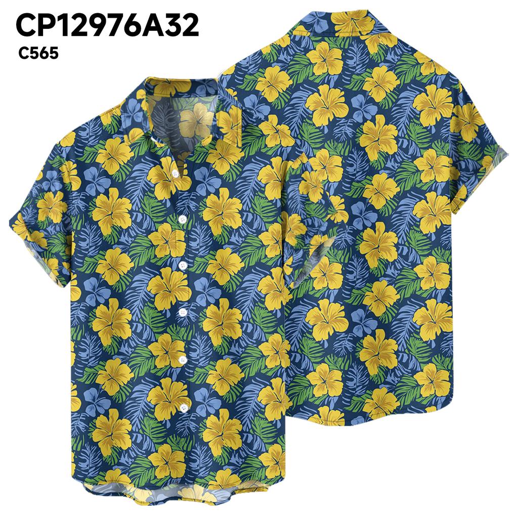 Summer Hawaiian Style Multi-color Printed Cardigan Men's Short Sleeved Shirts