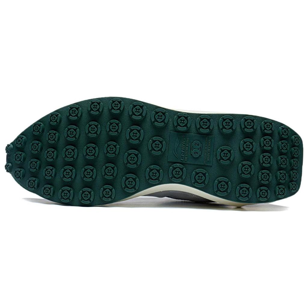 Li Ning Quadrat Rutschfest Abriebfest Niedrig geschnittene Sport Freizeitschuhe Herren Weiß Grün AGCT015-2
