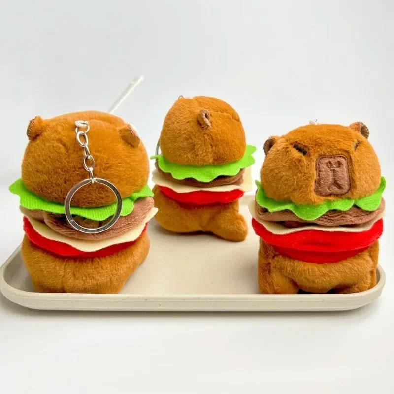 Capybara Hamburger Plüschtier Niedliche Anime Flauschige Puppe Weiches Simulations-Weihnachtsgeschenk für Kinder Mädchen
