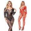 Výšivka s dutou síťovinou bez rozkroku pro ženy Bodystocking Sexy průsvitné body