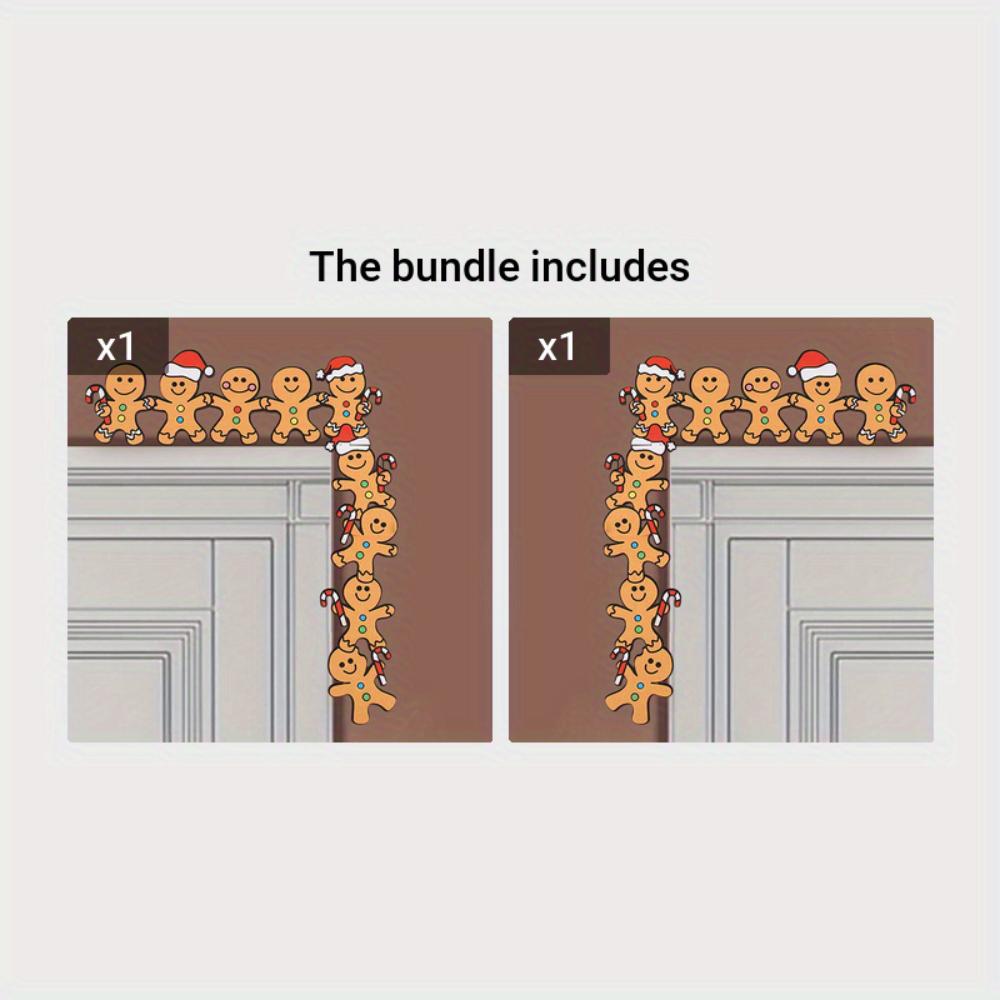 1 Stück Lebkuchenmann Weihnachts-Türschild, Hölzerne Eckdekoration für Wohnzimmer, Schlafzimmer, Büro, Innen- & Außenbereich