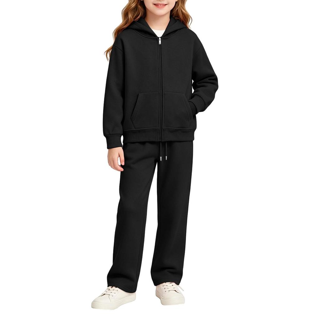 Youth Boys Girls Hooded Sweatshirt and Pants Set - Kids Sports Track Suit for Wear