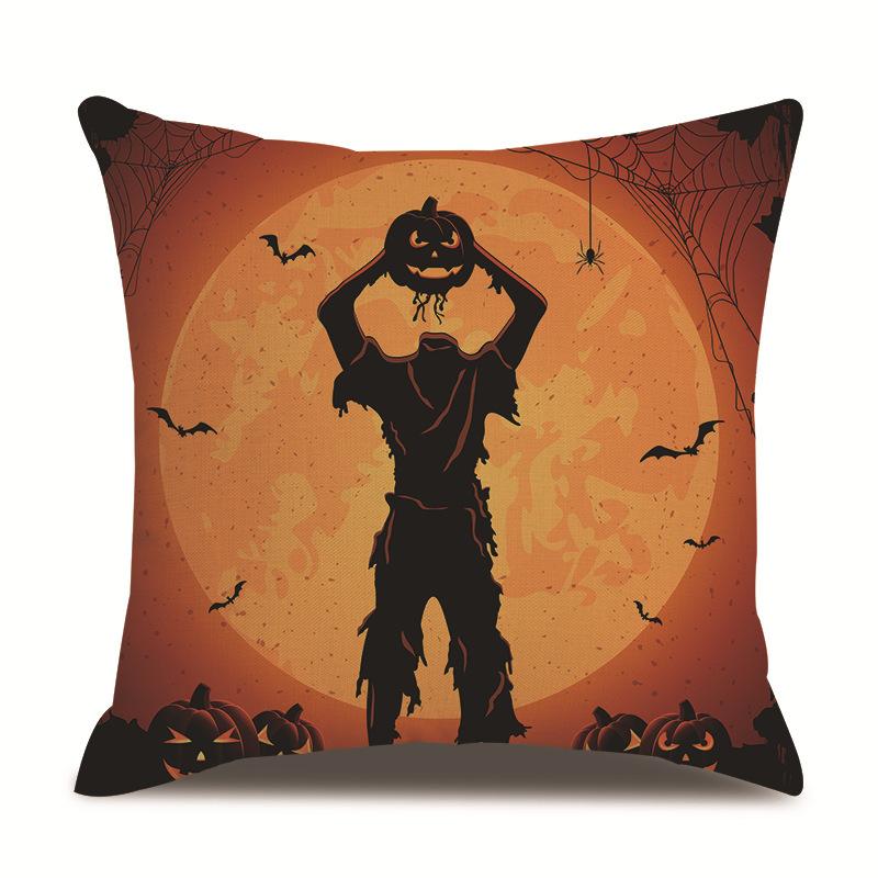 Halloween Linen Pillow Cover Printed Pillow Cover