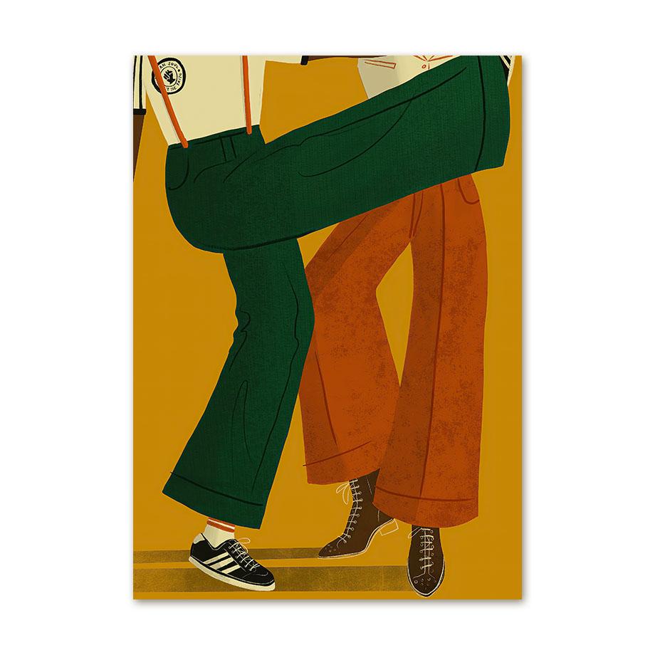 

Танцующая пара Иллюстрация Карточка Северная душа Девушка Настенная живопись Холст Картина Скандинавские постеры Печать Картины Декор гостиной 21x30cm No Framed