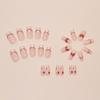 Fashionable Short Square Valentines Day False Nail French Tips Heart Designs Press On Nail Artificial Nail for Women