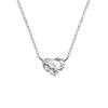 S925 Silver Moissanite Heart Necklace - Minimalist Heart-Shaped Pendant with Clavicle Chain