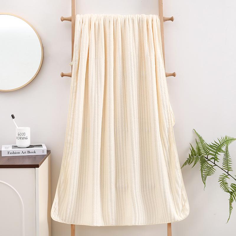 Quick-Dry Coral Fleece Bath Towel - Soft, Absorbent, Thickened for Home & Beach