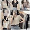 V-neck Hollow Out Knit T-shirt Oversized Beach Crochet Sweater Vest Leisure   Streetwear