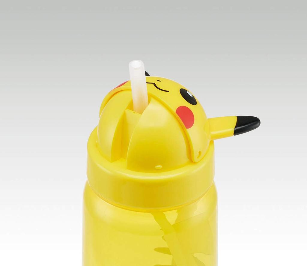 Skater Straw Bottle Die Cut with Straw Water Bottle Pikachu Pokemon 350ml PBS3STD